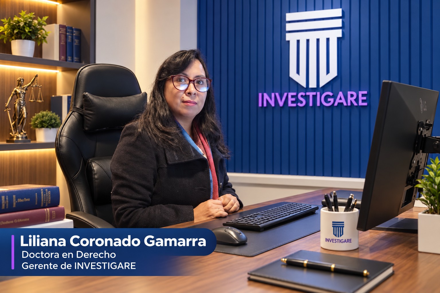 Dra. Liliana Coronado Gamarra en el despacho de INVESTIGARE